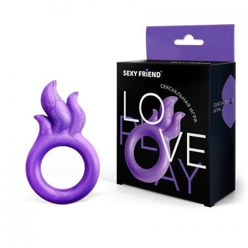 Фото товара: Фиолетовое эрекционное кольцо с язычками пламени, код товара: SF-40211/Арт.432153, номер 3