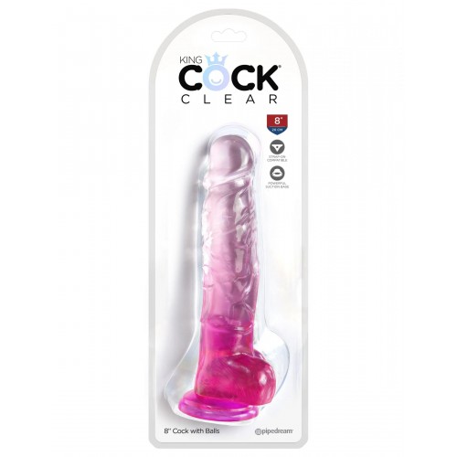 Фото товара: Розовый фаллоимитатор с мошонкой на присоске 8’’ Cock with Balls - 22,2 см., код товара: PD5756-11/Арт.433295, номер 1