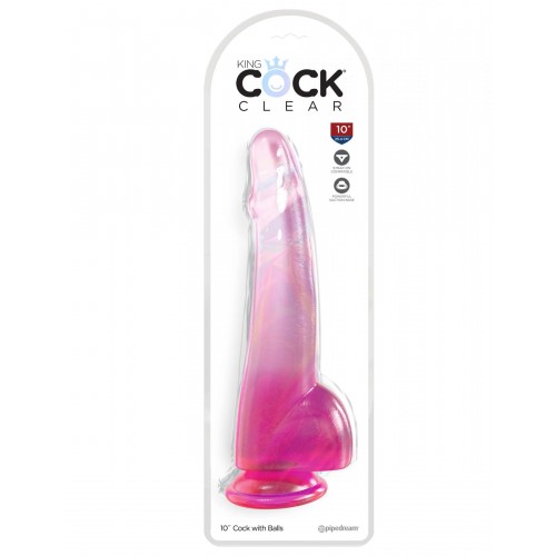 Фото товара: Розовый фаллоимитатор с мошонкой на присоске 10’’ Cock with Balls - 27,9 см., код товара: PD5761-11/Арт.433304, номер 1