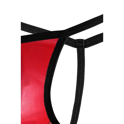 Фото товара: Красные трусы-стринги с черной окантовкой, код товара: DZN6696/Арт.435091, номер 2
