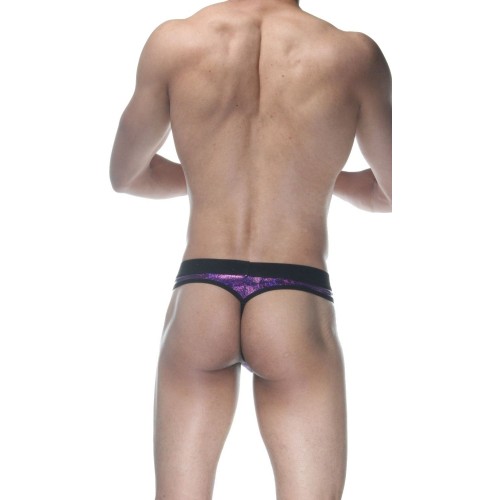 Фото товара: Фиолетовые блестящие мужские трусы-стринги, код товара: DM102147/Арт.437936, номер 2