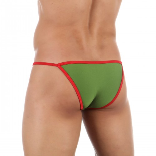 Фото товара: Зеленые сексуальные трусы-танга с контрастной отделкой, код товара: 50409/Арт.444239, номер 1