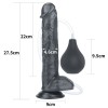 Фото товара: Черный фаллоимитатор-гигант с грушей 11 Squirt Extreme Dildo - 27,5 см., код товара: LV116026/Арт.452030, номер 1