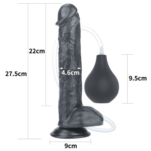 Фото товара: Черный фаллоимитатор-гигант с грушей 11 Squirt Extreme Dildo - 27,5 см., код товара: LV116026/Арт.452030, номер 1