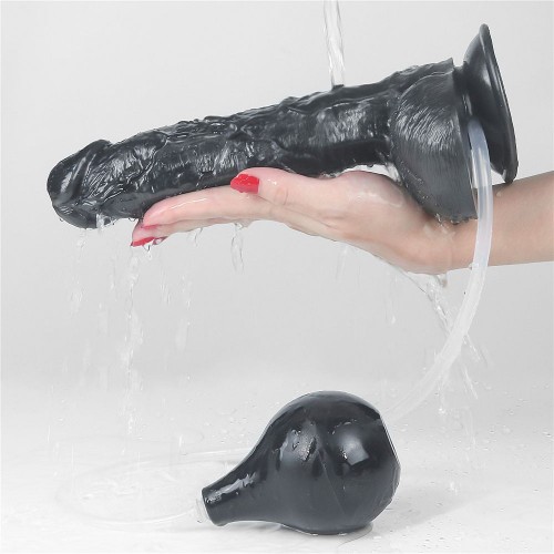 Фото товара: Черный фаллоимитатор-гигант с грушей 10 Squirt Extreme Dildo - 25,5 см., код товара: LV116025/Арт.452033, номер 1