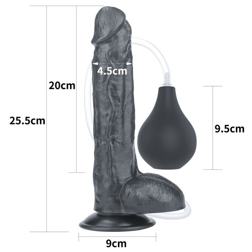 Фото товара: Черный фаллоимитатор-гигант с грушей 10 Squirt Extreme Dildo - 25,5 см., код товара: LV116025/Арт.452033, номер 2