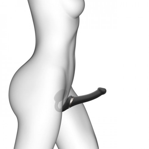 Фото товара: Черный безремневой страпон Multi Orgasm Size S с клиторальной стимуляцией, код товара: 6017340/Арт.457478, номер 2