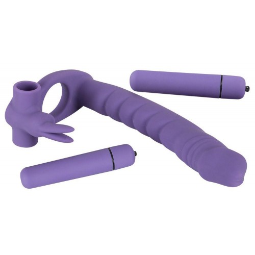 Фото товара: Фиолетовая насадка на пенис для двойной стимуляции Los Analos - 16 см., код товара: 05834480000/Арт.56723, номер 2
