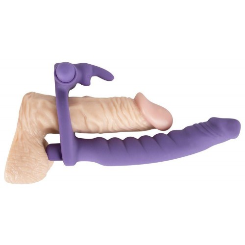 Фото товара: Фиолетовая насадка на пенис для двойной стимуляции Los Analos - 16 см., код товара: 05834480000/Арт.56723, номер 3