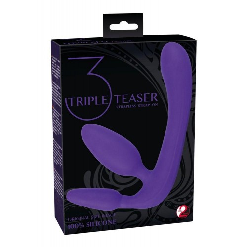 Фото товара: Фиолетовый безремневой страпон с двумя пробками Triple Teaser, код товара: 05096630000/Арт.56806, номер 2
