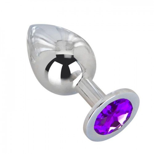 Купить Большой плаг из стали с фиолетовым кристаллом Violet Dream - 9,5 см. код товара: EF-HM-016/Арт.60680. Секс-шоп в СПб - EROTICOASIS | Интим товары для взрослых 