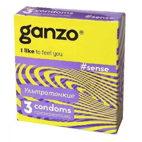 Купить Тонкие презервативы для большей чувствительности Ganzo Sence - 3 шт. код товара: Ganzo Sence №3/Арт.62967. Секс-шоп в СПб - EROTICOASIS | Интим товары для взрослых 