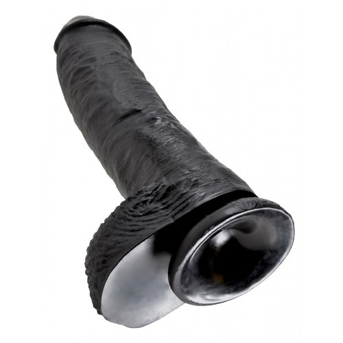 Фото товара: Реалистичный чёрный фаллоимитатор-гигант 10  Cock with Balls - 25,4 см., код товара: PD5509-23/Арт.63939, номер 4