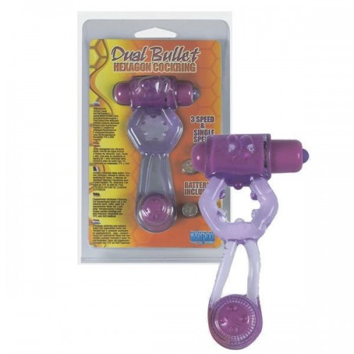 Купить Фиолетовое эрекционное кольцо Dual Bullet Hexagon Cockring код товара: 21-59CLV-BCD/Арт.64035. Секс-шоп в СПб - EROTICOASIS | Интим товары для взрослых 