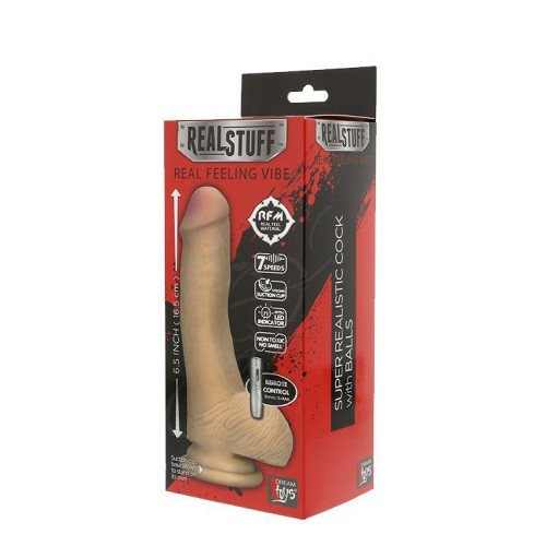 Фото товара: Реалистичный телесный вибромассажёр REALSTUFF 6.5INCH VIBRATOR - 16,5 см., код товара: 20649/Арт.64113, номер 1