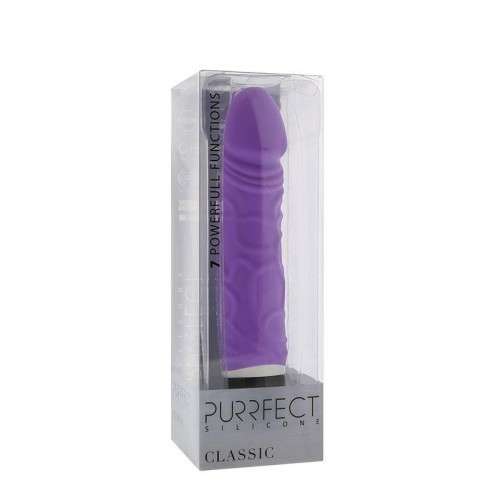 Фото товара: Фиолетовый вибратор-реалистик PURRFECT SILICONE CLASSIC 6.5INCH - 16,5 см., код товара: 20779/Арт.64132, номер 1