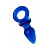 Фото товара: Синяя анальная пробка из стекла с ручкой-кольцом - 14 см., код товара: 912252/Арт.66456, номер 1