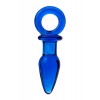 Купить Синяя анальная пробка из стекла с ручкой-кольцом - 14 см. код товара: 912252/Арт.66456. Секс-шоп в СПб - EROTICOASIS | Интим товары для взрослых 