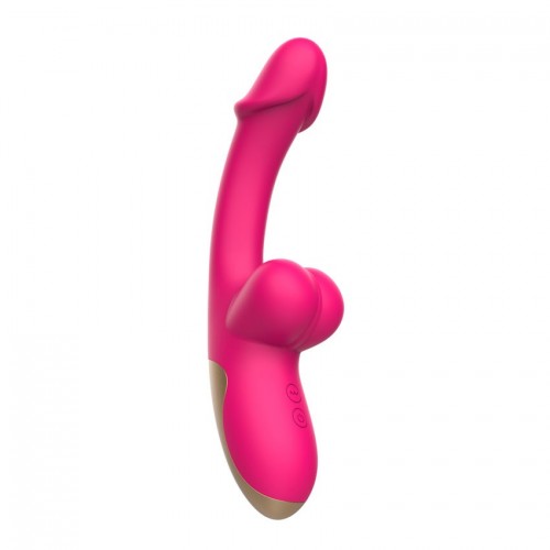 Купить Розовый изогнутый вибромассажёр с имитацией мошонки - 20,4 см. код товара: MY-236/Арт.463137. Секс-шоп в СПб - EROTICOASIS | Интим товары для взрослых 