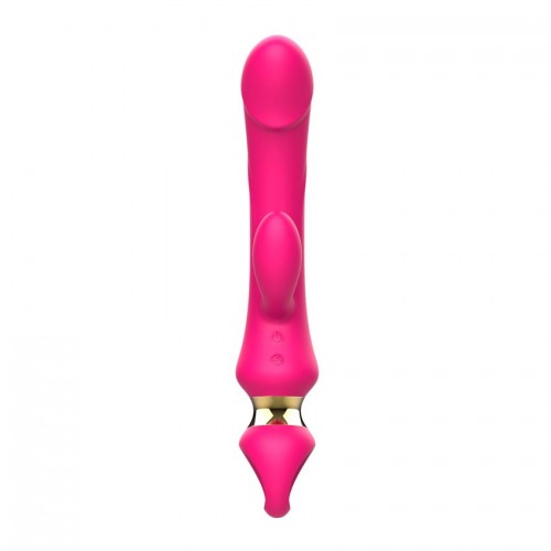 Фото товара: Розовый вибратор-кролик с ручкой-кольцом - 24,6 см., код товара: MY-227/Арт.463149, номер 3