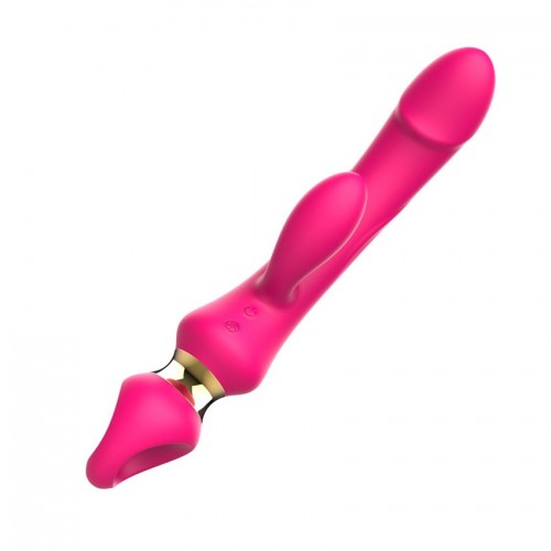 Фото товара: Розовый вибратор-кролик с ручкой-кольцом - 24,6 см., код товара: MY-227/Арт.463149, номер 7