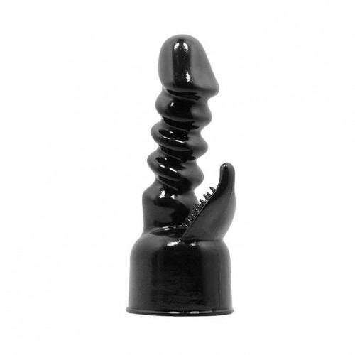 Фото товара: Чёрная насадка на вибромассажёр для клиторально-вагинального массажа, код товара: BI-014353/Арт.67140, номер 4