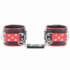 Фото товара: Широкие черные наручники с красным декором, код товара: 51018ars/Арт.67983, номер 1