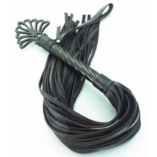 Фото товара: Коричневая плеть с металлической рукоятью - 60 см., код товара: 54025ars/Арт.68343, номер 1
