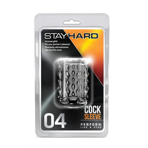 Фото товара: Прозрачная насадка с бороздками STAY HARD COCK SLEEVE 04 CLEAR, код товара: BL-00402/Арт.68707, номер 1