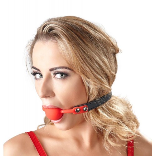 Фото товара: Силиконовый кляп-шар на чёрных ремешках Red Gag silicone, код товара: 24918693001/Арт.68922, номер 1