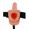 Фото товара: Телесный полый страпон с вибрацией Vibrating Hollow Strap-On with Balls - 24 см., код товара: PD3377-21/Арт.68956, номер 3