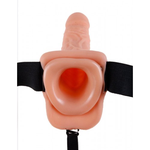 Фото товара: Телесный полый страпон с вибрацией Vibrating Hollow Strap-On with Balls - 24 см., код товара: PD3377-21/Арт.68956, номер 3