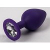Купить Фиолетовая силиконовая анальная пробка с прозрачным стразом - 8,2 см. код товара: 47132/Арт.69670. Секс-шоп в СПб - EROTICOASIS | Интим товары для взрослых 