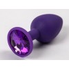 Купить Фиолетовая силиконовая анальная пробка с фиолетовым стразом - 7,1 см. код товара: 47116/Арт.69672. Секс-шоп в СПб - EROTICOASIS | Интим товары для взрослых 