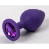 Купить Фиолетовая силиконовая анальная пробка с фиолетовым стразом - 8,2 см. код товара: 47133/Арт.69673. Секс-шоп в СПб - EROTICOASIS | Интим товары для взрослых 