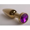 Купить Золотистая анальная пробка с фиолетовым кристаллом - 11,2 см. код товара: 47198/Арт.72426. Секс-шоп в СПб - EROTICOASIS | Интим товары для взрослых 