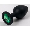 Купить Черная силиконовая анальная пробка с зеленым кристаллом - 9,5 см. код товара: 47122-2/Арт.72469. Секс-шоп в СПб - EROTICOASIS | Интим товары для взрослых 