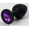 Купить Черная силиконовая анальная пробка с фиолетовым кристаллом - 9,5 см. код товара: 47121-2/Арт.72473. Секс-шоп в СПб - EROTICOASIS | Интим товары для взрослых 