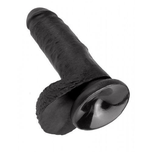 Фото товара: Чёрный фаллоимитатор с мошонкой 7  Cock with Balls - 19,4 см., код товара: PD5506-23/Арт.73996, номер 2