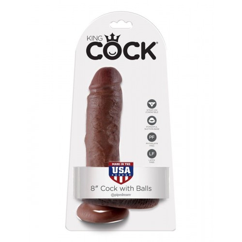 Фото товара: Коричневый фаллоимитатор 8  Cock with Balls - 21,3 см., код товара: PD5507-29/Арт.73999, номер 3