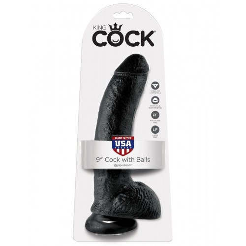 Фото товара: Чёрный фаллоимитатор 9  Cock with Balls - 22,9 см., код товара: PD5508-23/Арт.74000, номер 3