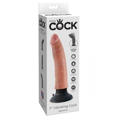 Фото товара: Вибромассажер телесного цвета 7  Vibrating Cock - 20 см., код товара: PD5402-21/Арт.74077, номер 6