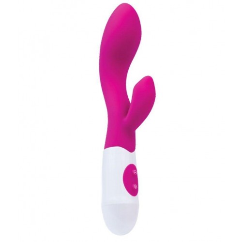 Купить Ярко-розовый вибратор Fela с клиторальным стимулятором - 20,5 см. код товара: 765002/Арт.74751. Секс-шоп в СПб - EROTICOASIS | Интим товары для взрослых 