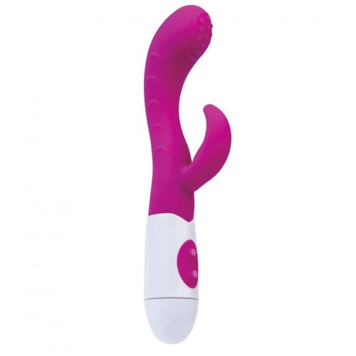 Купить Ярко-розовый вибратор Nessy с клиторальным стимулятором - 20 см. код товара: 765003/Арт.74753. Секс-шоп в СПб - EROTICOASIS | Интим товары для взрослых 