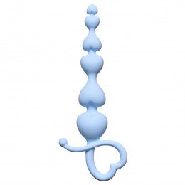 Голубая анальная цепочка Begginers Beads - 18 см.
