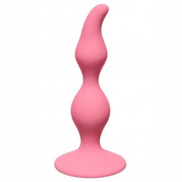 Розовая анальная пробка Curved Anal Plug Pink - 12,5 см.