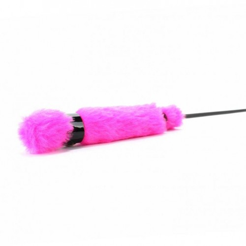 Фото товара: Черный лаковый стек с розовой меховой ручкой - 61 см., код товара: 770001ars/Арт.76033, номер 2