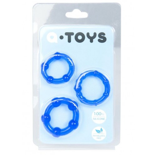 Купить Набор из 3 синих эрекционных колец A-toys код товара: 769004-6/Арт.76937. Секс-шоп в СПб - EROTICOASIS | Интим товары для взрослых 
