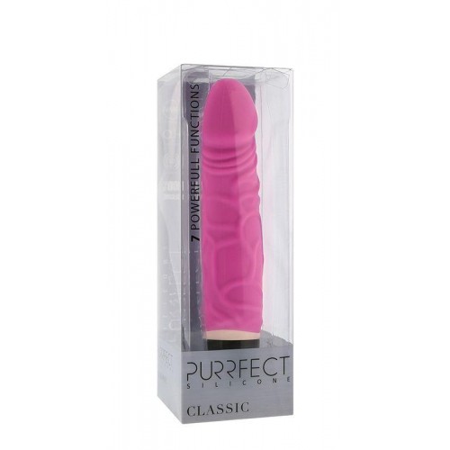 Фото товара: Ярко-розовый вибратор PURRFECT SILICONE CLASSIC 6.5INCH - 16,5 см., код товара: 20778/Арт.78163, номер 1