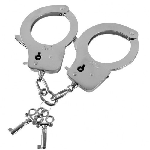 Купить Наручники из листового металла с ключами Metal Handcuffs код товара: 520053 / Арт.78340. Секс-шоп в СПб - EROTICOASIS | Интим товары для взрослых 